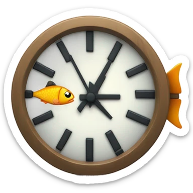 blinking 8-bit clock at 14:20 where the bits are made of fish sticker