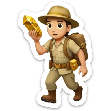 an adventure game, inspired by Uncharted 4. The design features a rugged explorer navigating through ancient ruins, with treasure and obstacles in the background. A dynamic environment with jungle, cliffs, and puzzles highlights the thrill of discovery and action. Transparent background. sticker