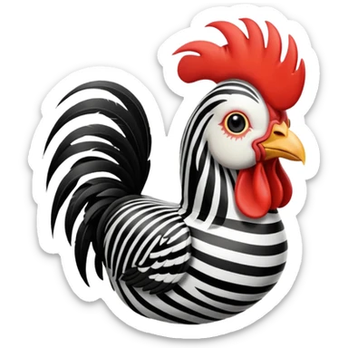 rooster zebra sticker