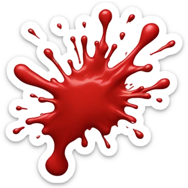 Red paint splash sticker