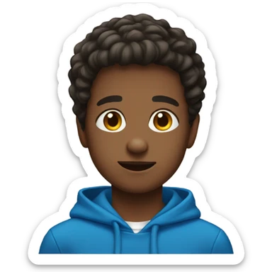 My son with a blue hoodie on sticker