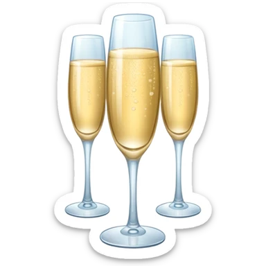 tower of champagne glasses sticker