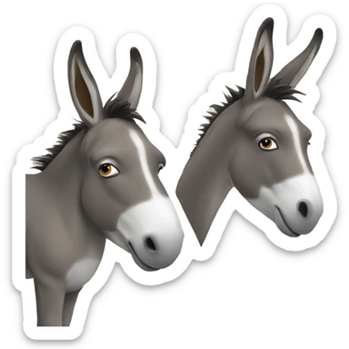 2 donkeys on a podcast sticker