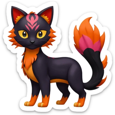 Liepard-Sprigatito-Litten-Pokémon-fusion-creature (full body) sticker