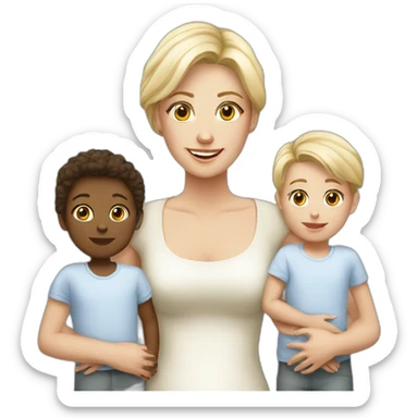 beautiful white wife with two small white children sticker