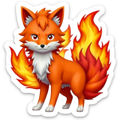 Naruto nine tailed fox, flames, aura, Kurama sticker