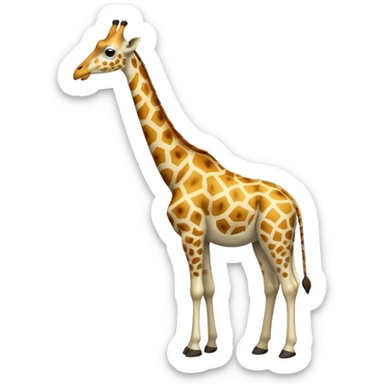 High resolution giraffe leaning to eat  sticker