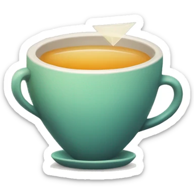 A cup of tea with attached triangle in side in a aesthetic way sticker