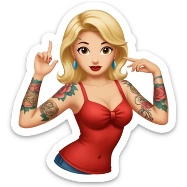 in arm pin-up tattoo all-over sticker