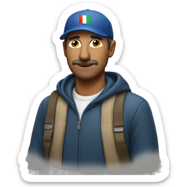 italian man with a cap sticker