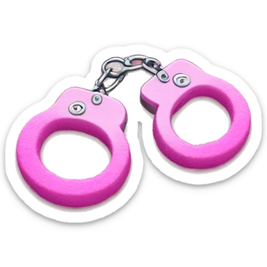 fuzzy pink handcuffs sticker