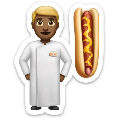 Man wearing a hotdog suit ￼ sticker