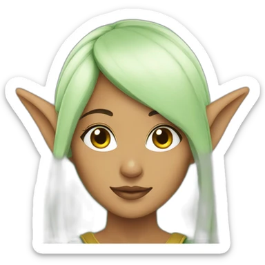 Cosplay girl with elf ears sticker