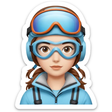 Girl with light blue ski goggles  sticker