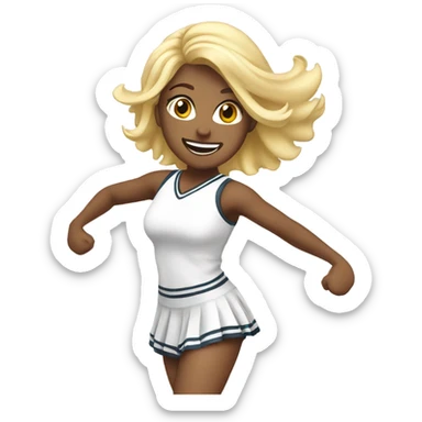 white with blond hair cheerleader dancing sticker