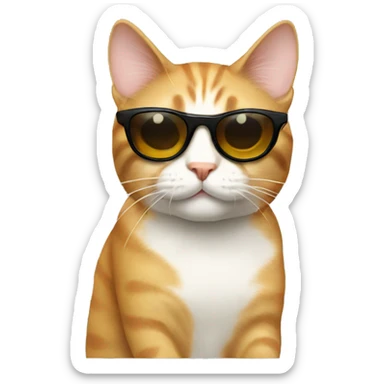Cat with sunglasses sticker