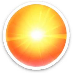 realistic sun without face, just a glowing orb with rays sticker