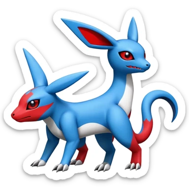  Cute Guilmon-Latias-Umbreon-Fakémon-hybrid-creature (full body)  sticker