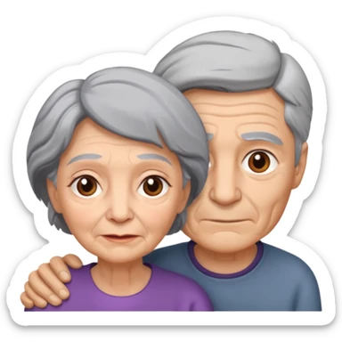 lo mismo que estas haciendo solo coloca alado de la abuela un hombre joven  sticker