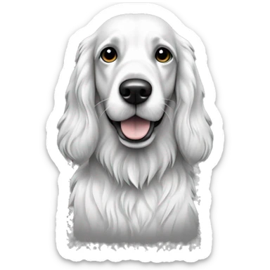 Setter anglais chien noir et blanc toile long blanc points noir sticker
