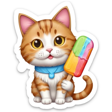 Cat with popsicle  sticker