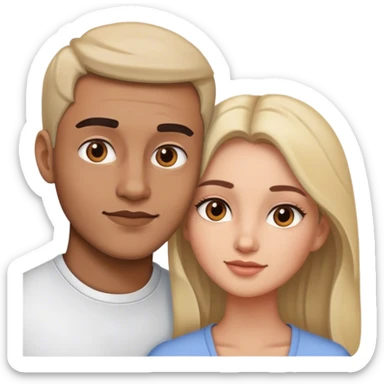 Couple métisse réaliste  sticker