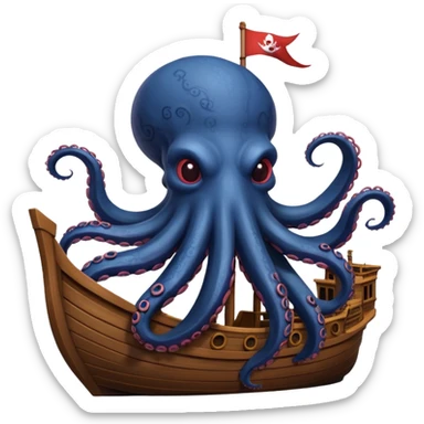 Kraken – Giant octopus with tentacles wrapping a ship sticker