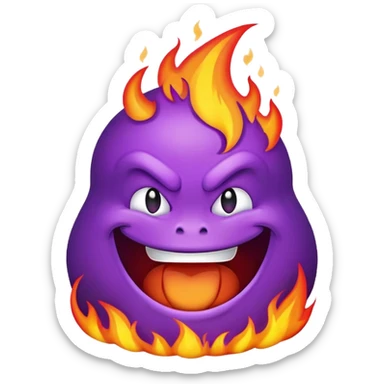 Grimace on fire sticker