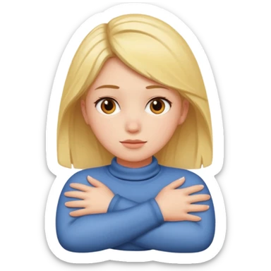 Girl crossing arms around neck sticker