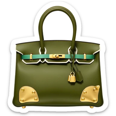hermes birkin olive color bag sticker
