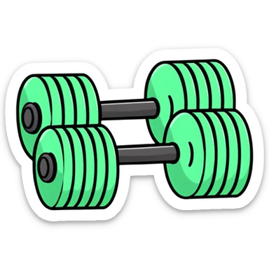 colorful workout dumbbell sticker