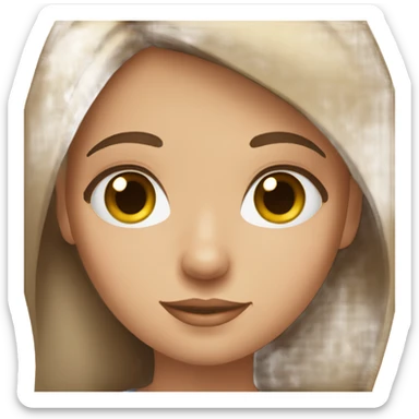 Girl with brown straight hair and lashes sticker