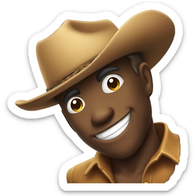 smiley face with cowboy hat sticker