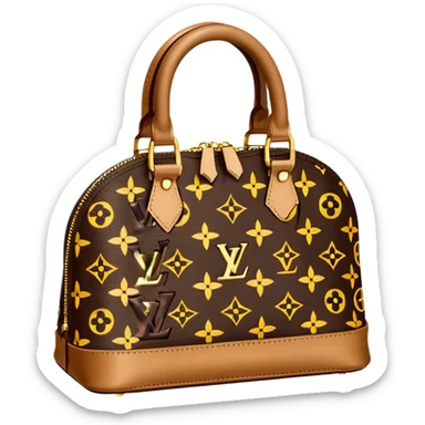 Louis Vuitton bb Alma brown bag with euros sticker