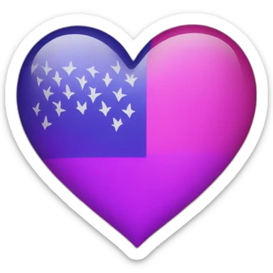 Bi flag with a heart sticker