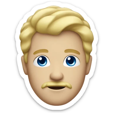 blonde man with blue eyes and mustache  sticker
