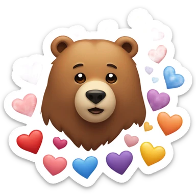 Bear with hearts sticker