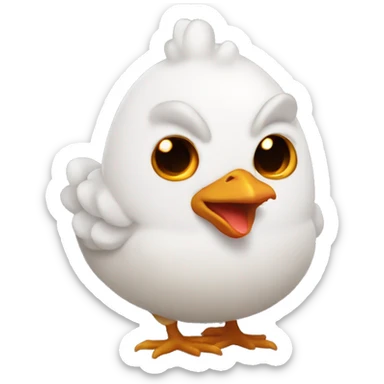 hatching chicken with devil's horns sticker