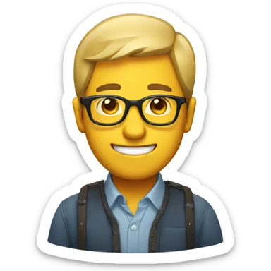 A funny guy that wear a glass sticker