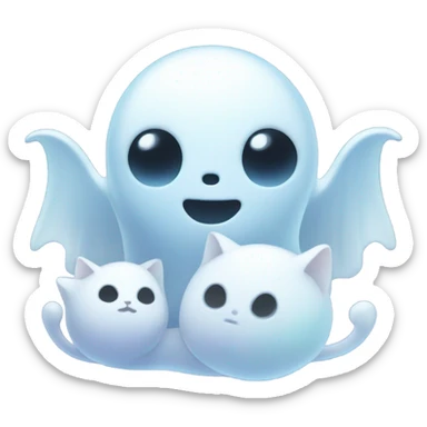 ghost holding ghost cat sticker