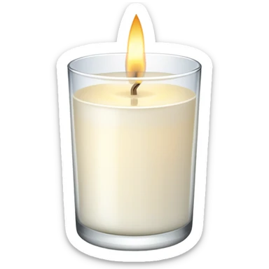 White scented candle in a glass sticker