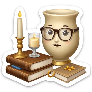 beige aesthetic objects like vase, book, pillow, glasses, and candle sticker