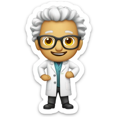 crazy scientist sticker