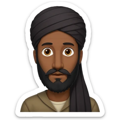 syrian long nose, black hair, long black beard, man sticker