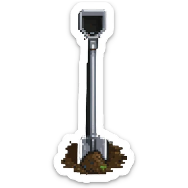 shovel digging into dirt sticker