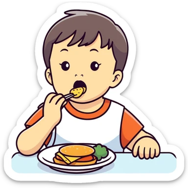 Toddler eating a lot sticker