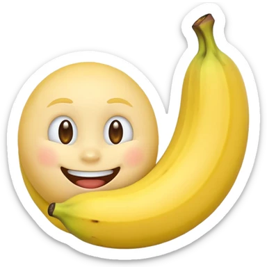 Smiling Emoji with a white banana under it sticker