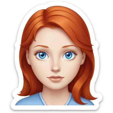 Redhead with blue eyes  sticker
