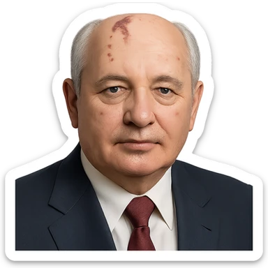 realistic icon of Mikhail Gorbachev, clean and focused, no background sticker
