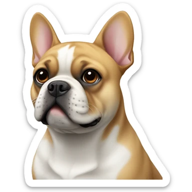 Black French bulldog with white chest and shiba inu  sticker